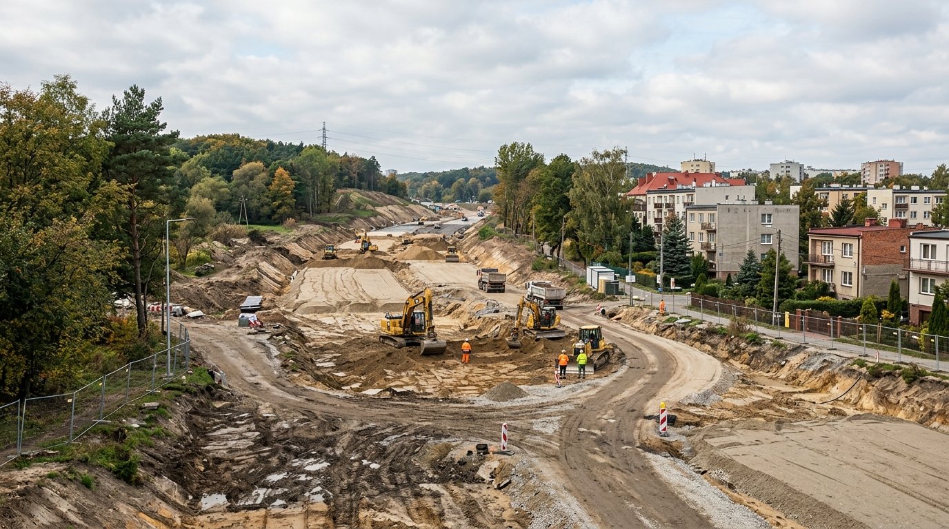 Trwają zaawansowane prace przy budowie Obwodnicy Witomina